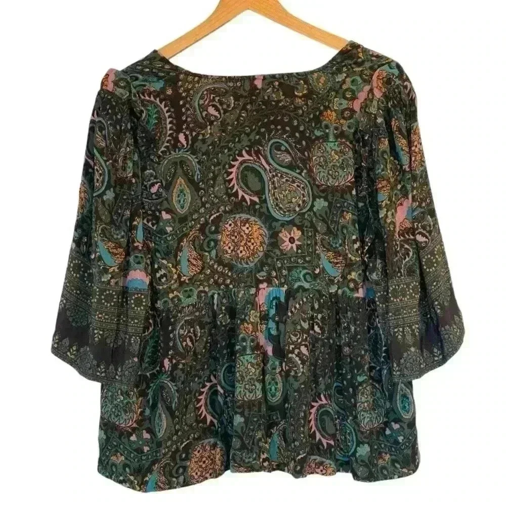 NWT ba&sh Multicolor Paisley Blouse - Picture 5 of 16